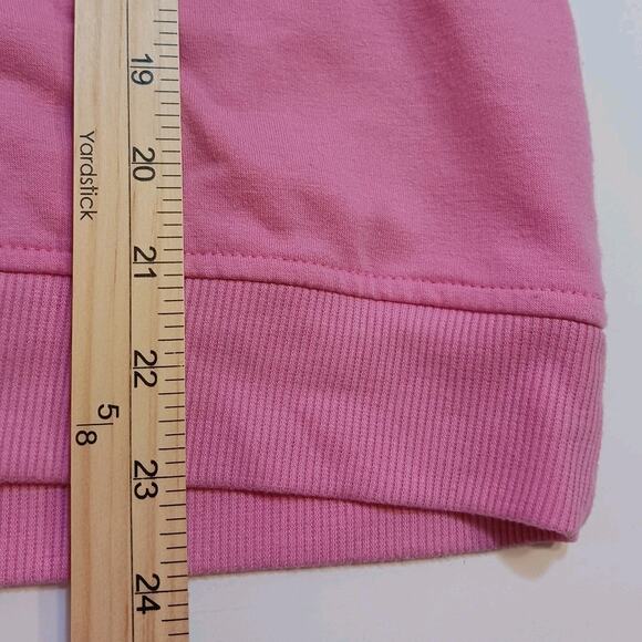 Rae Dunn Sweatshirt Women's Medium Pink LOVE Hi Low Lightweight Super Soft - Picture 8 of 8